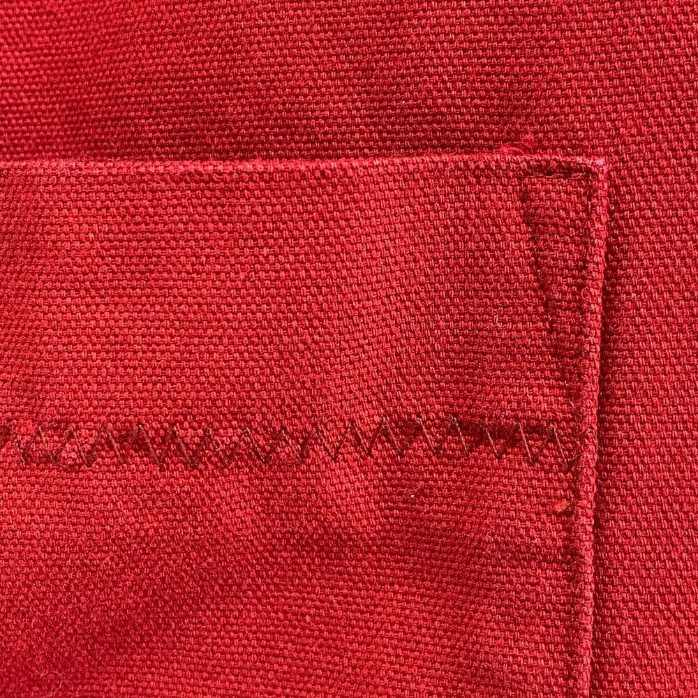 EILEEN FISHER Jacket XL Cotton Canvas Chore Snap Front Pocket Hooded Red USA VTG - Picture 9 of 13